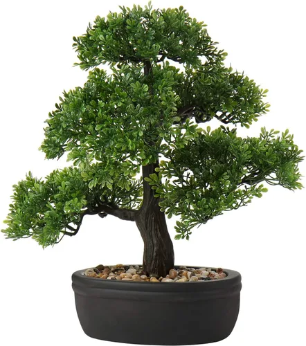 Miniatura 19 de Árbol bonsái artificial, enebro, plantas artificiales para interiores, pequeñas plantas falsas para decoración con macetas de cerámica