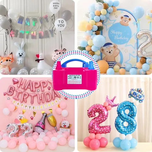 Miniatura 6 de Electric Balloon Pump, Portable 2 Modes Balloon Blower Machine with 14 Balloon Arch Kits, Air Pump for Balloon, Balloon Inflator for Party