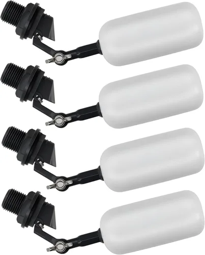 Miniatura 10 de Paquete de 2 válvulas de bola flotante, rosca NPT de 1/2 pulgada, diámetro exterior de 0.84 pulgadas, 3/4 pulgadas, brazo ajustable para canal