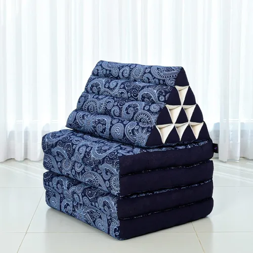 Miniatura 5 de Leewadee Cómodo colchón japonés de suelo, cama tailandesa con cojín triangular, colchón futón, tapete de masaje tailandés extra largo, 89 x 20 CBT1