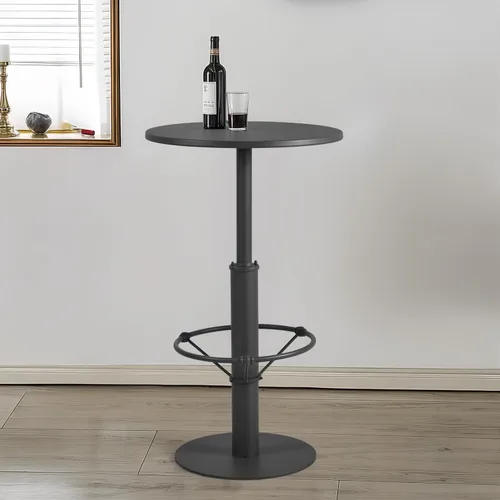 Miniatura 2 de Mesa de bar retro industrial de 41.3 pulgadas de alto, moderna mesa pequeña de bistró para 2-3 personas, mesa de metal para patio al aire libre