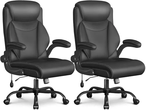 Miniatura 12 de Silla ergonómica de oficina, silla de computadora de escritorio para el hogar, silla ejecutiva de respaldo alto, silla ergonómica de cuero acolchada