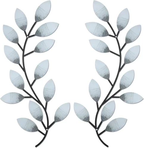 Miniatura 18 de Zhengmy 2 piezas de metal hoja de árbol decoración de pared de hoja de olivo vid hoja de olivo arte de pared sala de estar, decoración de pared
