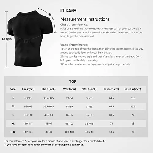 Miniatura 5 de Niksa Camisetas de compresión para hombre, paquete de 5, camisetas de compresión atlética de manga corta para entrenamiento fresco y seco