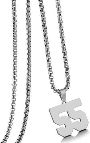 Miniatura 169 de Collar de Número Dorado para Hombre, Cadena de Acero Inoxidable con Colgante de Número para Atletas, Joyería Deportiva Personalizada para Niños