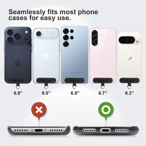 Miniatura 4 de Cordón universal para teléfono, correa cruzada antirrobo para iPhone 16 Pro Max y la mayoría de teléfonos inteligentes, soporte ajustable