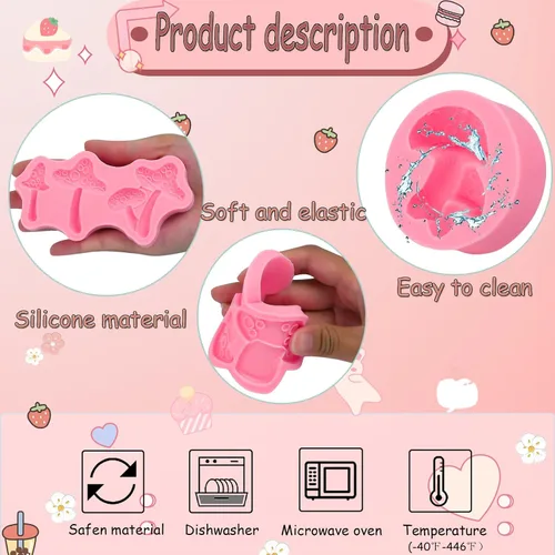 Miniatura 7 de Molde de silicona de hongos para decoración de tartas, moldes para fondant, para fiestas temáticas de bosque, baby showers, decoración de cupcakes