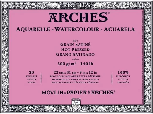 Miniatura 15 de Bloque de papel acuarela Arches, prensado en frío, 8" x 10", 140 libras