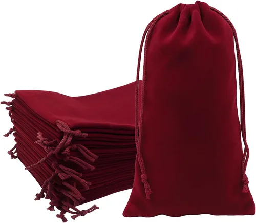 Miniatura 10 de Mandala Crafts Bolsas de terciopelo negro con cordón de 14 x 14 pulgadas, 10 bolsas grandes de terciopelo con cordón a granel para regalos de fiesta