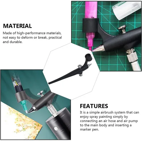 Miniatura 7 de Wakauto Color Aerógrafo Modelo Pintura Aerógrafo Herramienta de alimentación por gravedad Pulverizador de cepillo de aire Máquina de maquillaje