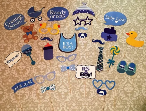 Miniatura 2 de Accesorios para cabina de fotos para baby shower, 29 piezas unidas al palo, no requiere bricolaje para niños, decoración de baby shower, cabina