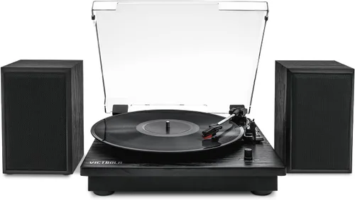 Miniatura 13 de Victrola The Quincy - Reproductor de discos Bluetooth 6 en 1 y centro multimedia con altavoces integrados, tocadiscos de 3 velocidades, reproductor