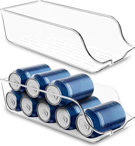 Utopia Kitchen Organizador y dispensador de latas de soda para refrigerador/despensa, organizador de almacenamiento de latas duradero para