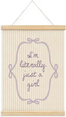 Miniatura 29 de Wheatwin Decoración de habitación de niñas, colgador de póster de madera para bebé, coqueta de lazo rosa, decoración de pared femenina de moda, 12 x