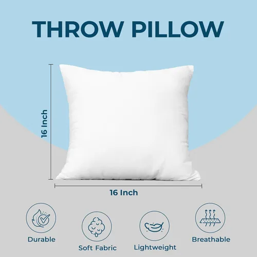 Miniatura 3 de Utopia Bedding Juego de 1 almohada (1 unidad, color blanco) – Almohadas alternativas de plumón de 16 x 16 pulgadas para cama, sofá y sofá, almohada