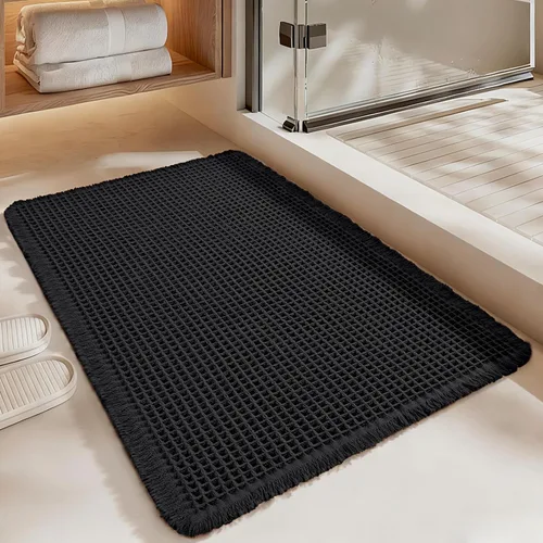 Miniatura 20 de Alfombra de Baño de Lujo tipo Waffle, Súper Absorbente Antideslizante, Alfombras de Baño Bohemias, Ultra Suaves y Cómodas, Lavables a Máquina