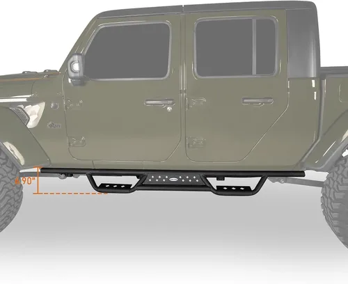 Miniatura 5 de Gladiator - Estribo Nerf Bar lateral compatible con Jeep Gladiator 2020-2026 JT, accesorios todoterreno (se venden como par)
