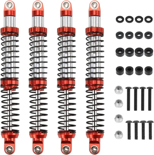 Miniatura 24 de RCAWD Amortiguadores de 80 mm 7075 Universales para actualizaciones de rastreador RC 1/10, amortiguadores RC con resorte para SCX10 I II III Pro Azul