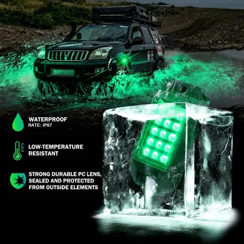 Miniatura 3 de Xprite - Kit de luces LED RGB bluetooth con controlador RF, luces neón multicolor intermitentes que sincronizan con la música para vehículos