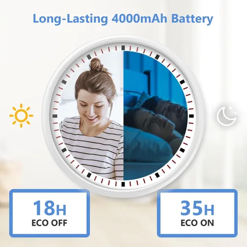 Miniatura 3 de HelloBaby Pantalla grande IPS de 6 pulgadas, monitor de video para bebés con batería mejorada de 4000 mAh, conversación de 2 vías