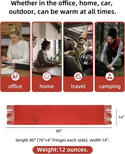 Miniatura 5 de Heated Scarf for Women Include Rechargeable Battery, Electric Heated Scarf for Cold Weather