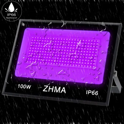 Miniatura 5 de Luz negra LED de 100 W, resistente al agua IP66, para fiestas de luz negra en interiores y exteriores, iluminación de escenario, acuario, brillo