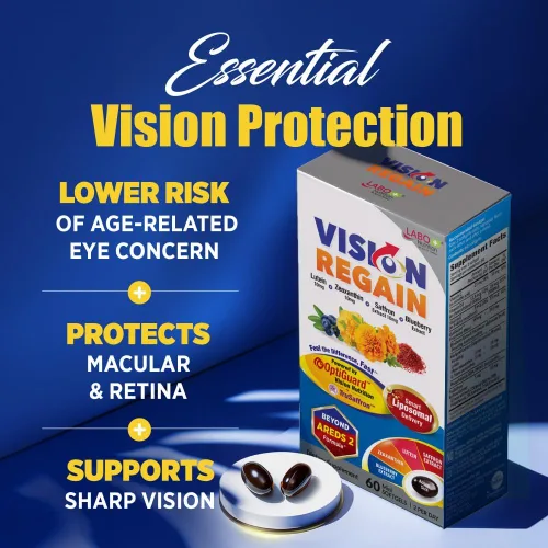 Miniatura 9 de LABO Nutrition VisionREGAIN - Suplemento liposomal para ojos con 10 mg de luteína, 10 mg de zeaxantina y extracto de azafrán, fórmula sin zinc