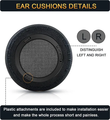 Miniatura 6 de Almohadillas de repuesto mejoradas para auriculares Corsair Virtuoso RGB Wireless SE XT, tela premium, espuma viscoelástica más suave, grosor