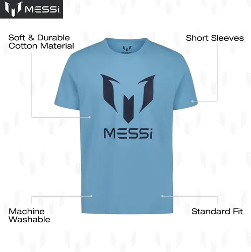 Miniatura 3 de Messi Men's Wingstar Logo Tee, Lifestyle Short Sleeve T-Shirt, Standard Fit with Graphic