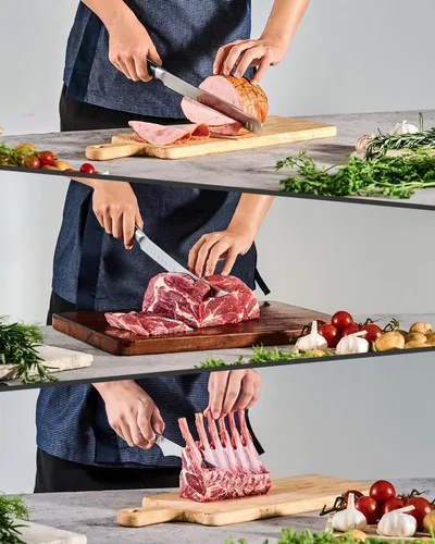 Miniatura 2 de KYOKU Samurai Series - Juego de 3 cuchillos de cocina de 6.5 pulgadas, cuchillo de deshuesar de 12 pulgadas, cuchillo de carnicero de 10 pulgadas