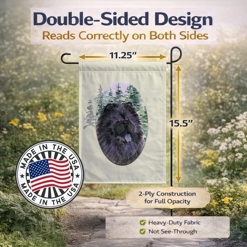 Miniatura 4 de Caroline's Treasures SS8048GF Chow Chow - Bandera de jardín decorativa para patio exterior, obras de arte de patio, macizos de flores