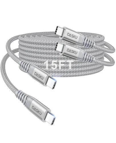 Miniatura 22 de Cable USB C a USB C extra largo de 100 W [paquete de 15 pies/2 unidades] Cable de carga rápida compatible con iPhone 17/17 Pro Max, iPhone 16 Negro