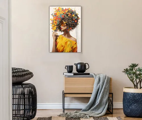 Miniatura 111 de Arte de pared afroamericano, decoración de rey y reina bailarín negro para sala de estar, arte de pareja de amor negro para dormitorio, lienzo