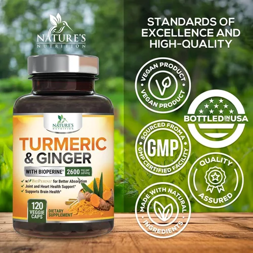 Miniatura 4 de Suplemento de curcumina de cúrcuma – 2000 mg de cúrcuma orgánica por porción – 95% curcuminoides, jengibre y pimienta negra BioPerine para una mejor