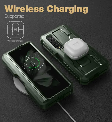 Miniatura 7 de Dexnor Shielder Series - Funda para Samsung Galaxy Z Fold 3 (2021), de grado militar, a prueba de golpes, resistente, con protector de pantalla