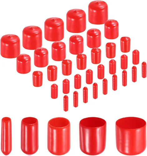 Miniatura 64 de uxcell 100 tapas redondas de goma para extremos de goma, tapas protectoras de rosca de tornillo de 1/2 pulgadas, 5/8 pulgadas, 3/4 pulgadas, 7/8