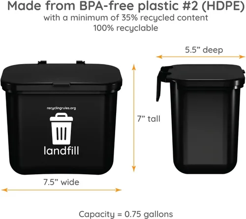 Miniatura 2 de Pequeño contenedor de compost verde para colgar en el contenedor de basura de cocina