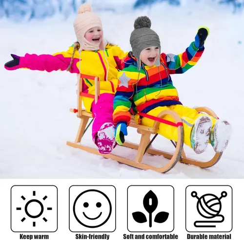 Miniatura 5 de Juego de 3 sombreros para bebé niña, incluye gorro de invierno para niños pequeños, bufanda cálida para niños, bufanda y guantes para niños de 1 a 3