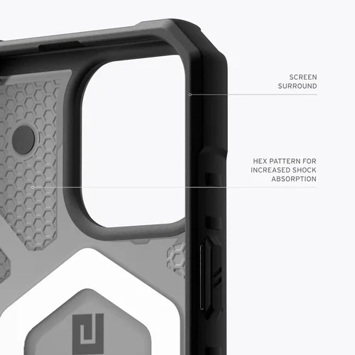 Miniatura 5 de URBAN ARMOR GEAR UAG Funda [Versión Actualizada] Compatible con iPhone 15 Pro 6.1" Pathfinder Transparente Ceniza/Negro Imán Integrado Compatible