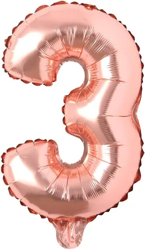 Globo individual de aluminio, diseño de 16 pulgadas de números y letras del alfabeto, color oro rosa, para colgar, para decoración de bodas, fiestas
