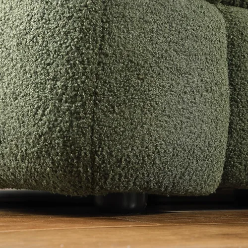 Miniatura 8 de Sofá de burbujas moderno de 3 plazas con 2 almohadas, sofá cómodo de tela Bouclé, muebles decorativos para espacios pequeños, sala de estar