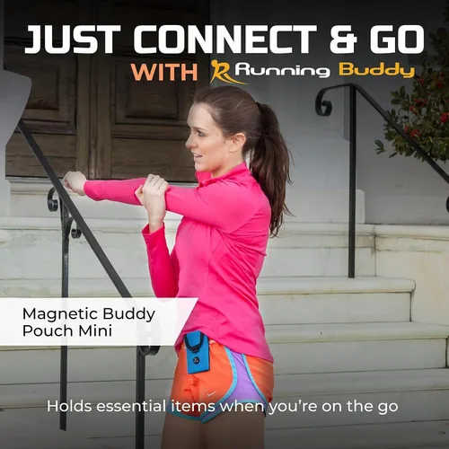 Miniatura 2 de Running Buddy – "Buddy Pouch" Mini – bolsa de almacenamiento personal magnética pequeña y conveniente, sin cinturón y ligera (3.5"L x 4"A)