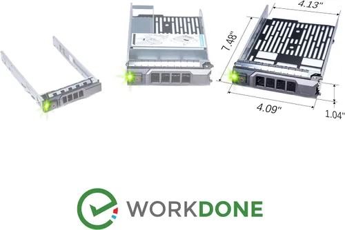 Miniatura 9 de WORKDONE Paquete de 4 unidades – Organizador de disco duro de 3.5 pulgadas – Compatible con servidores Dell PowerEdge seleccionados de 11 a 13ª