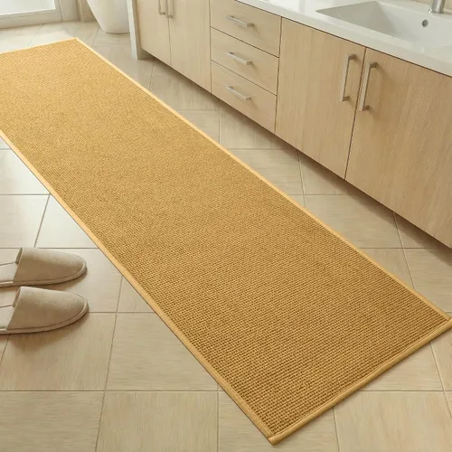 Miniatura 62 de YIHOUSE Juego de 2 tapetes de baño, color beige, ultrafino, absorbente, antideslizante, para baño, lavable, ducha, lavabo, lavandería