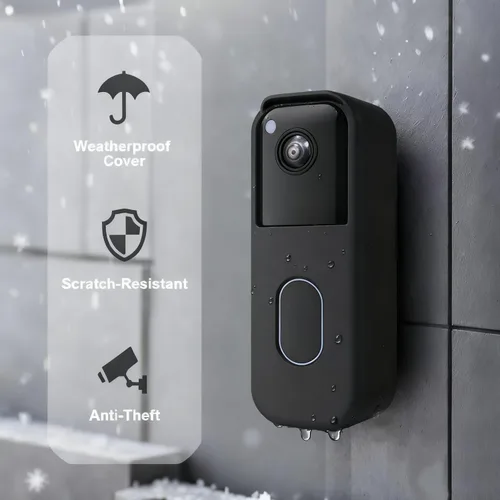 Miniatura 5 de Funda de silicona para timbre de video Blink de 2ª generación, protección completa y piel resistente a la intemperie con borde de absorción