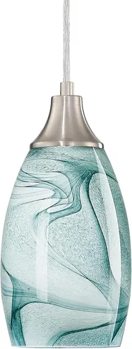Miniatura 28 de karyfine Mini lámparas colgantes de vidrio artístico para isla de cocina, hechas a mano en color teja con vidrio dorado, iluminación colgante