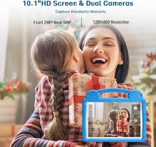 Miniatura 2 de Tablet infantil de 10.1 pulgadas, tableta Android para niños, Android 15, pantalla de 1280 x 800, CPU Octa-Core, 8 GB+64 GB, 1 TB expandible a Azul