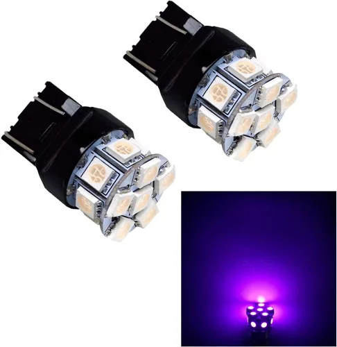 Miniatura 21 de PA LED 2 piezas 13SMD T20 7443 azul auto LED bombilla 12V para señal de giro lateral marcador de parada luz trasera