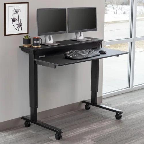 Miniatura 2 de DESK STORE - Escritorio para computadora ajustable para estar sentado o parado