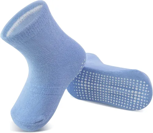Miniatura 6 de Tenpluszero Calcetines de algodón antideslizantes para niños pequeños calcetines de algodón con agarres para bebés niños y niñas
